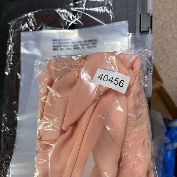 Unbranded Dress Women M Medium Pink Floral Embroidered Sheath Midi Belted Zipper - Picture 5 of 5